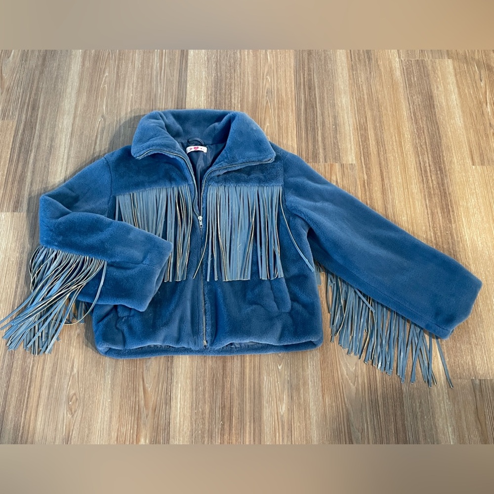 Buddy Love Skylar Faux Fur Fringe Jacket - Size L Like New!!